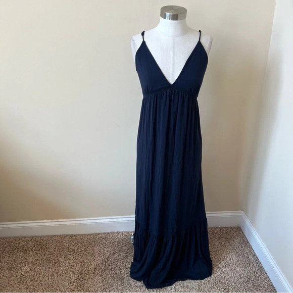 New! Favorite Daughter Navy Weekend Plunge Maxi Dress nwt 26177 - Picture 2 of 11